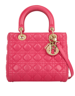 Medium Lady Dior, Leather, Pink, 16-BO-0193, S/DB, 3*